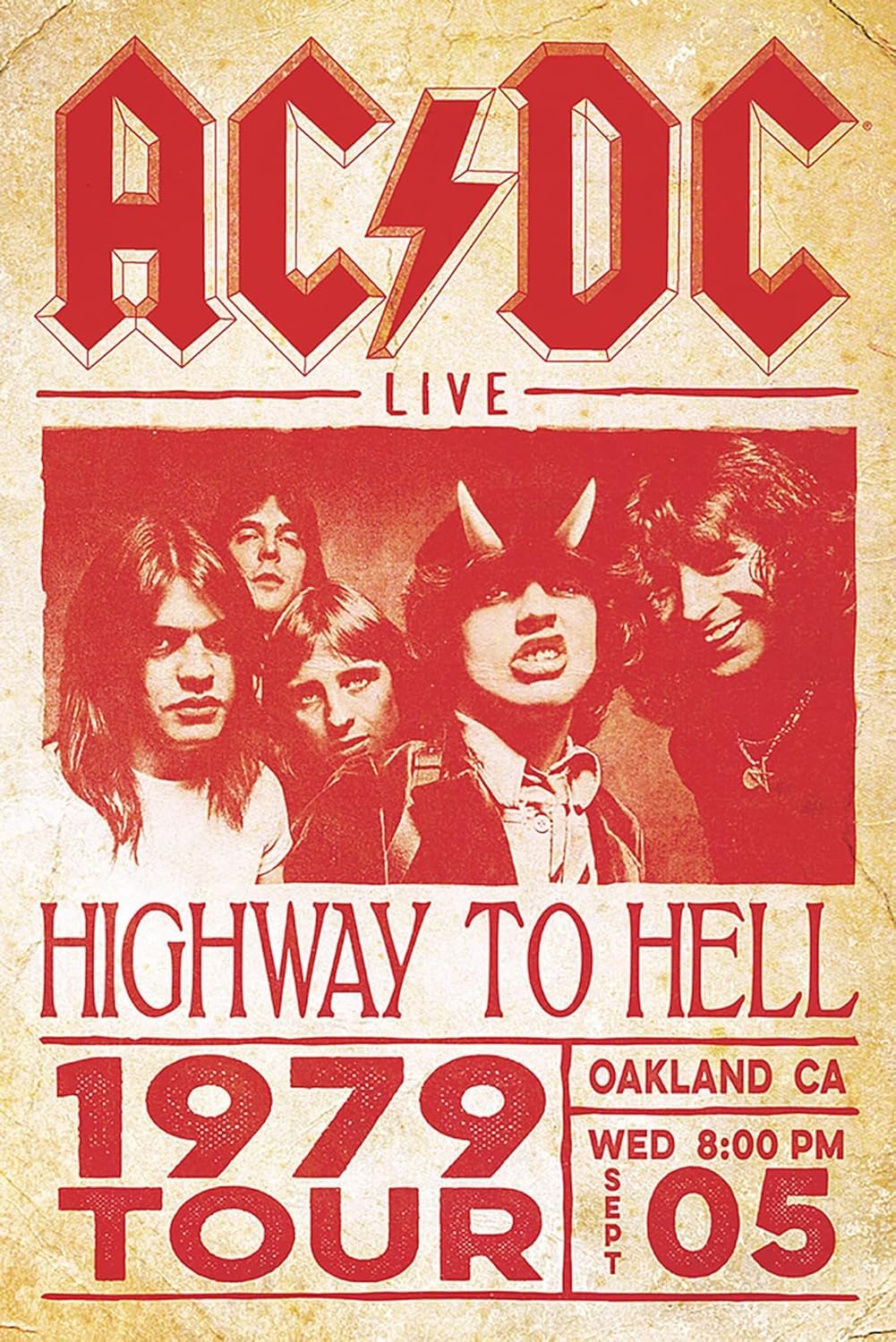 Pôster impresso artforless AC DC 1979 Highway to Hell Tour 36x24